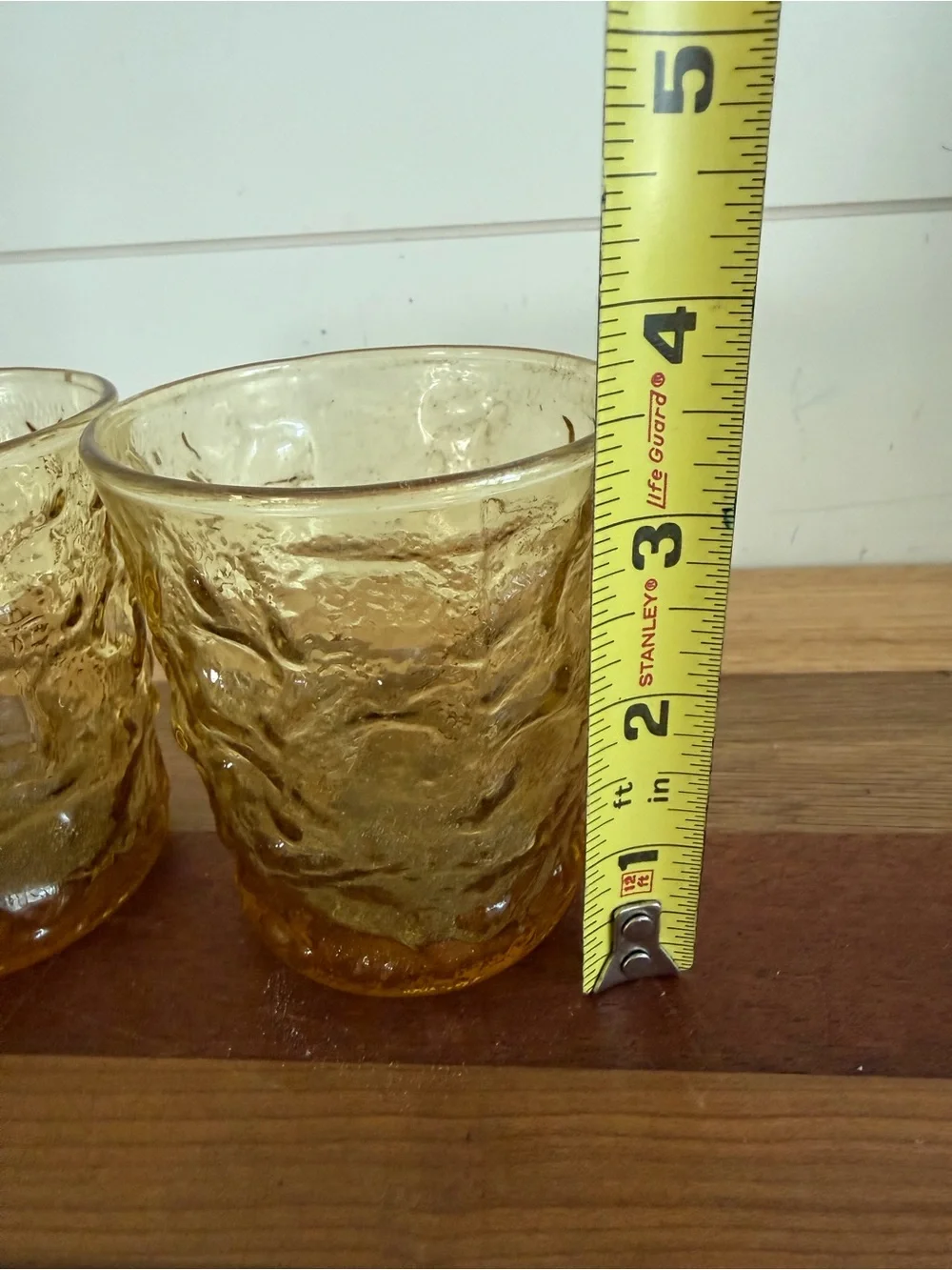 Vintage Anchor Hocking Lido Milano Juice Glasses 2 Amber Marigold